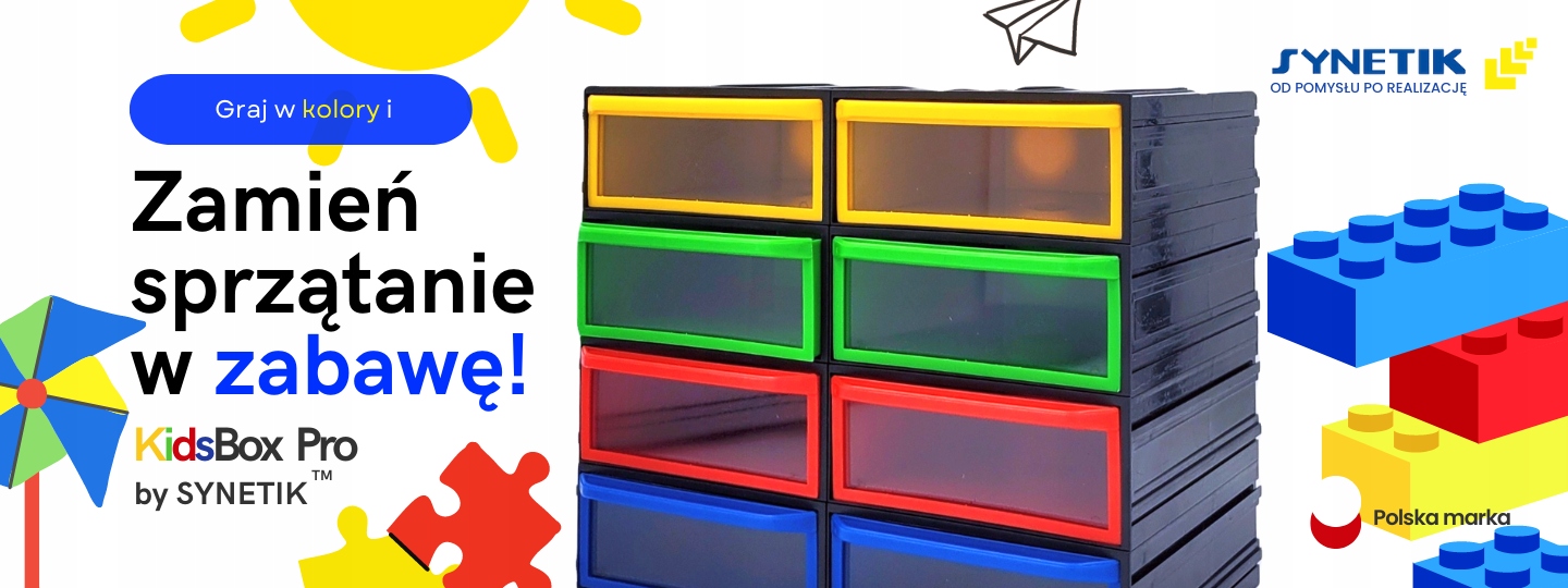 Szufladki dla dzieci na klocki LEGO 4 szt. Szerokość mebla 10.5 cm