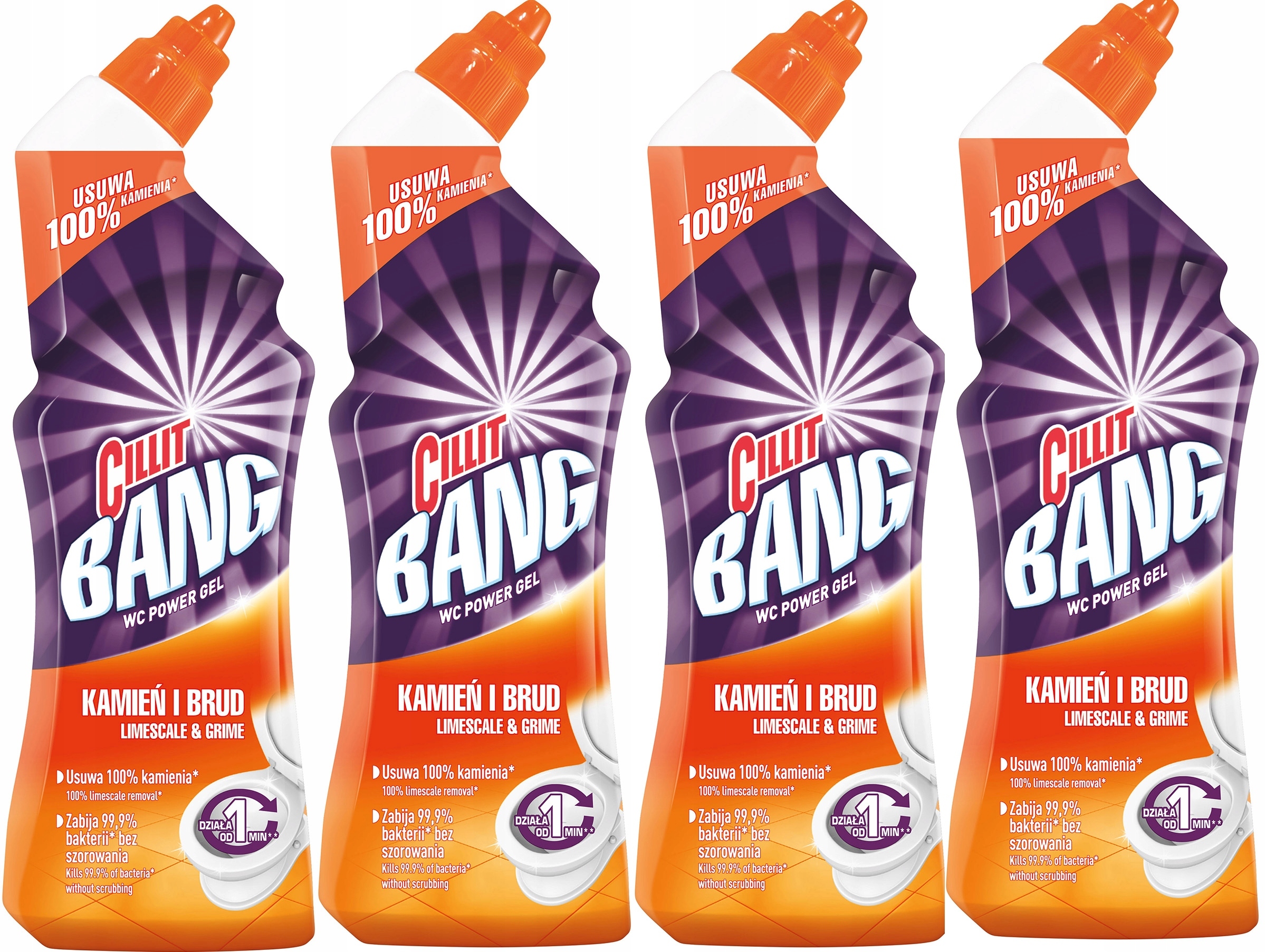 Cillit Bang Żel do WC - Kamień i Rdza 750mlx4