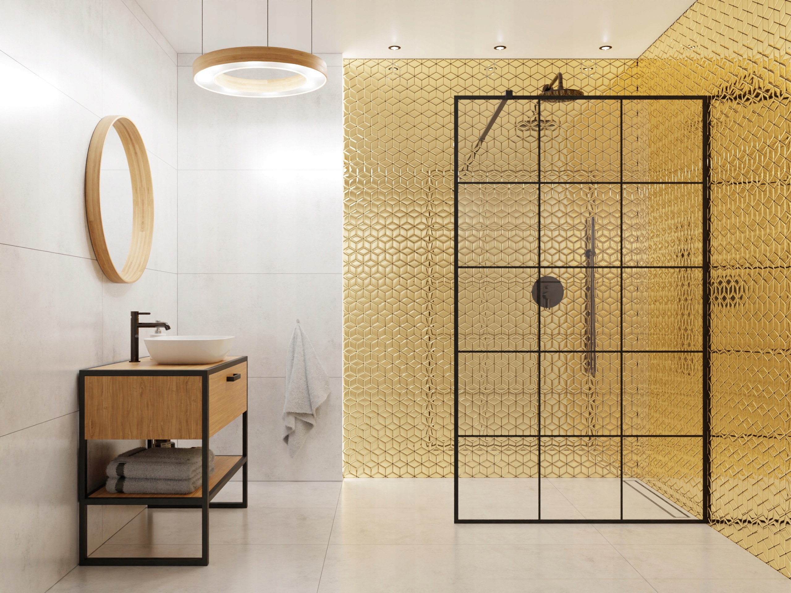 MOZAIKA SZKLANA ROMB DIAMOND ZŁOTA GOLD METALIC Wykończenie błyszczące