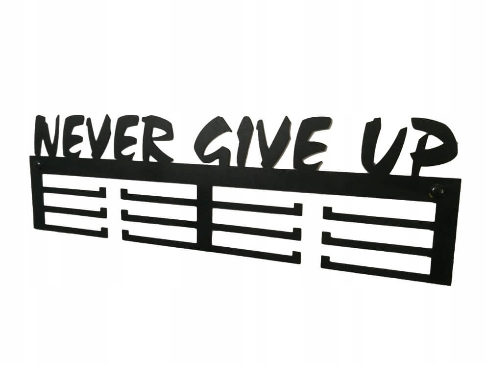 

Wieszak Na Medale Never Give Up Czarny Hdf 60 CM