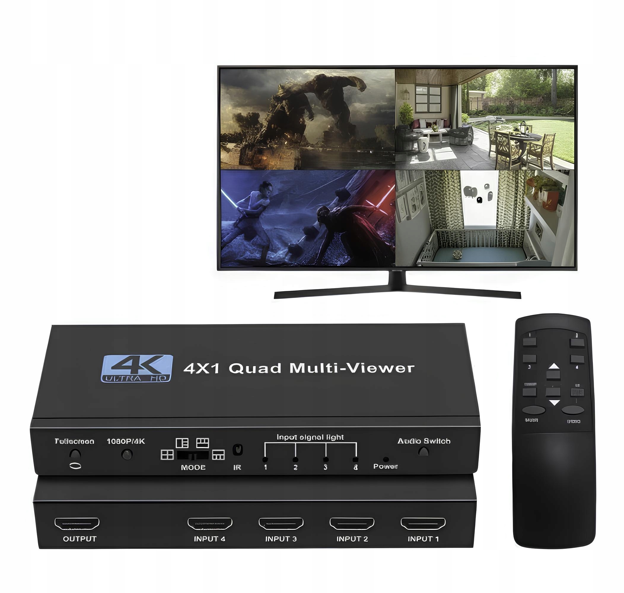 Przełącznik Hdmi Multiviewer 4x1 uniwersalne rozwiązanie dla wielu źródeł