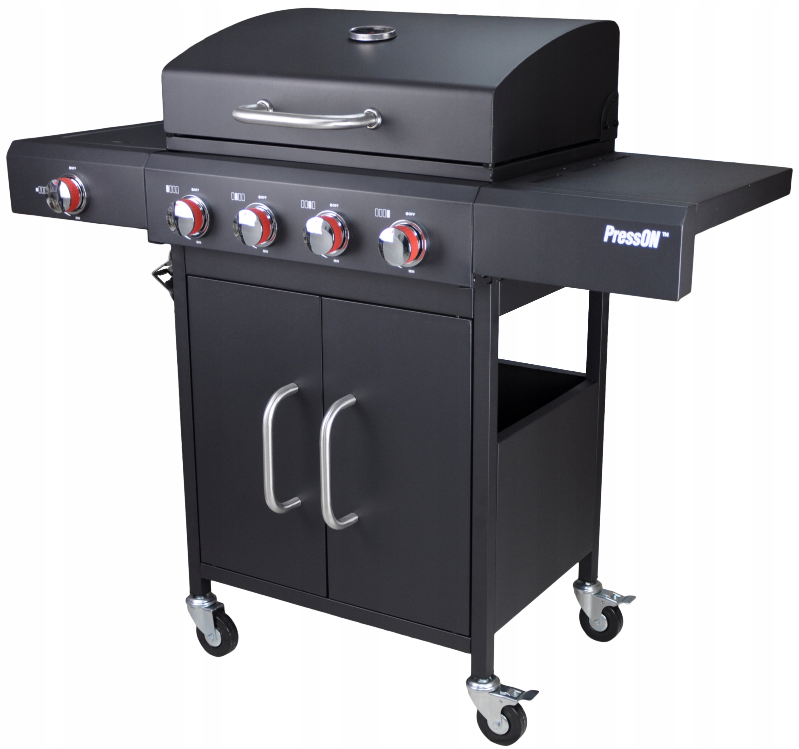 

Grill Gazowy Ogrodowy 4+1 14,4kW Duży Ruszt Szafka