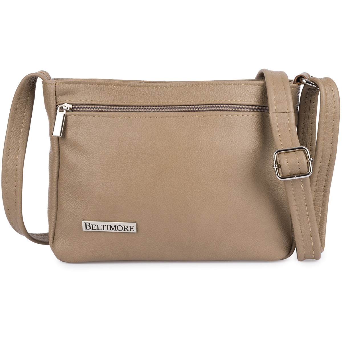 Kožená kabelka Dámská kabelka přes rameno taška elegantní kůže béžová Beltimore
