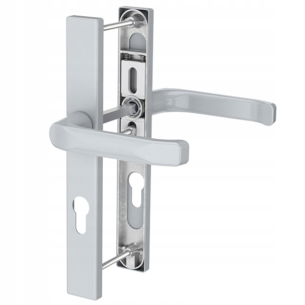 Klika na dveře Saturn 36 stříbrná, obdélníkový štítek L92 solid