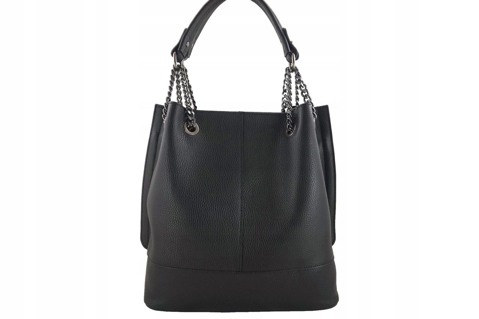 Módní kožená kabelka typu taška pro ženy černá