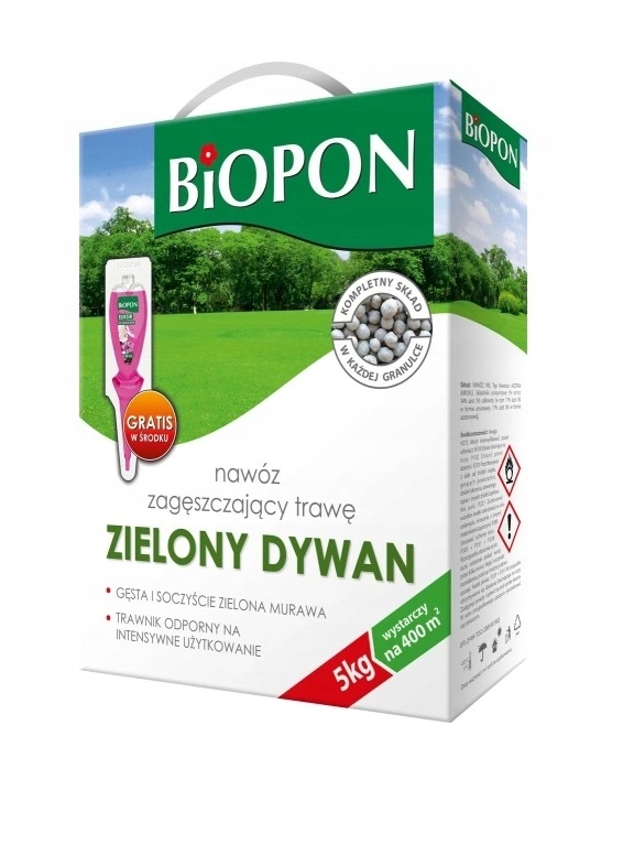 

Biopon Nawóz zagęszczający trawę Zielony Dywan 5kg
