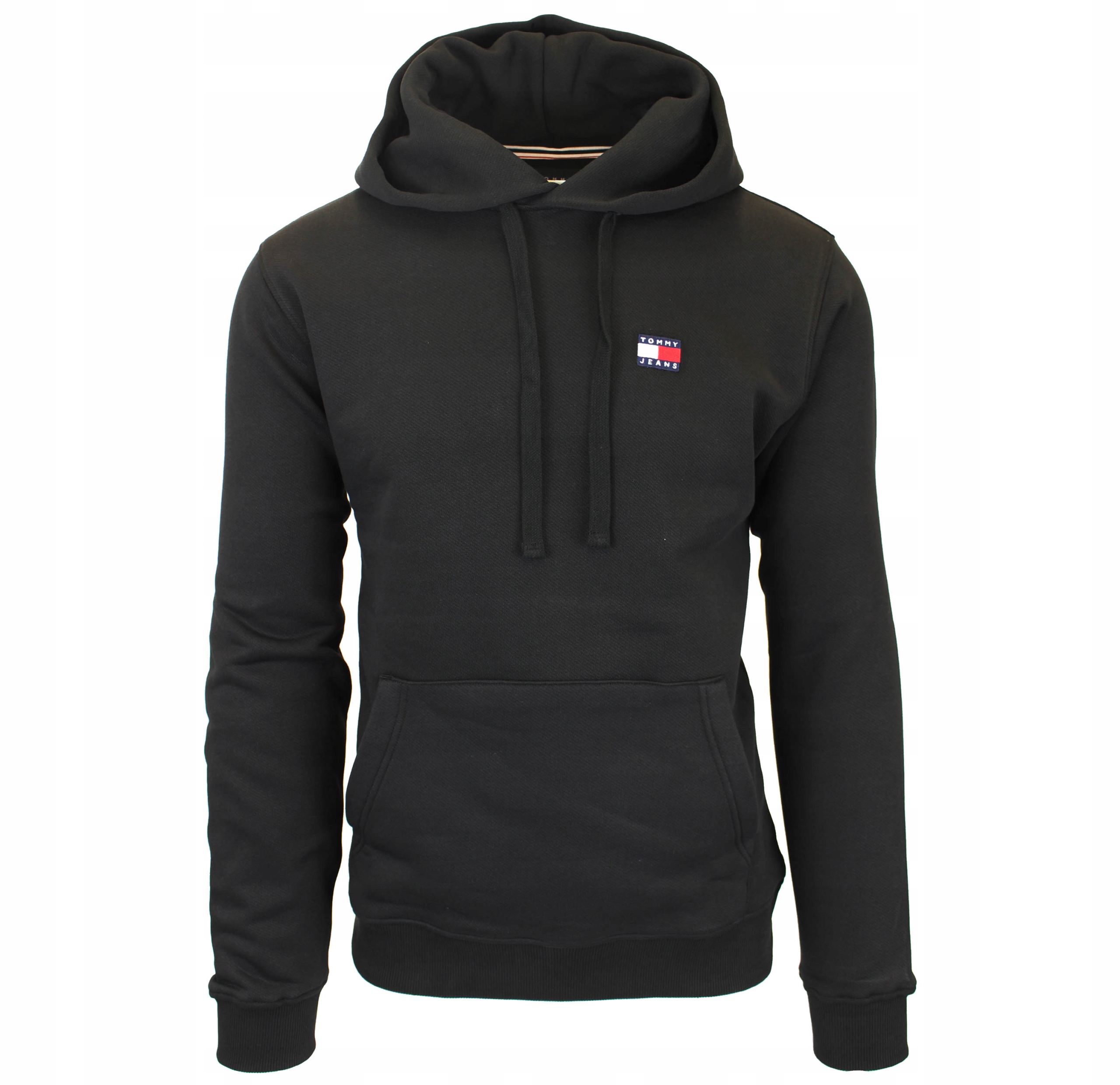 Tommy Jeans pánská bavlněná mikina černé barvy s kapucí, hladká DM0DM1798