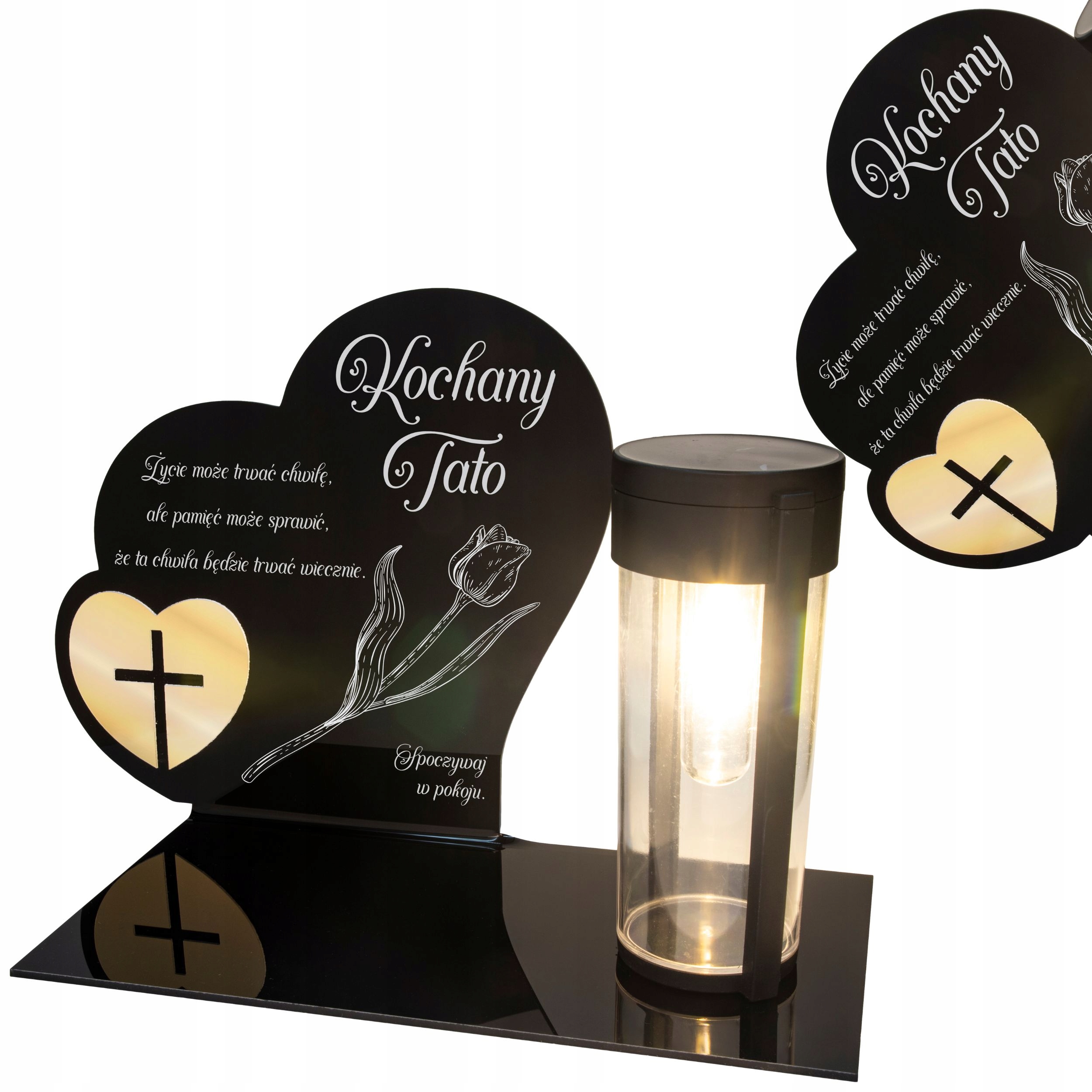 Hřbitovní Svíčka s gravírováním Věčná lampička Led svítilna Soška pro tatínka