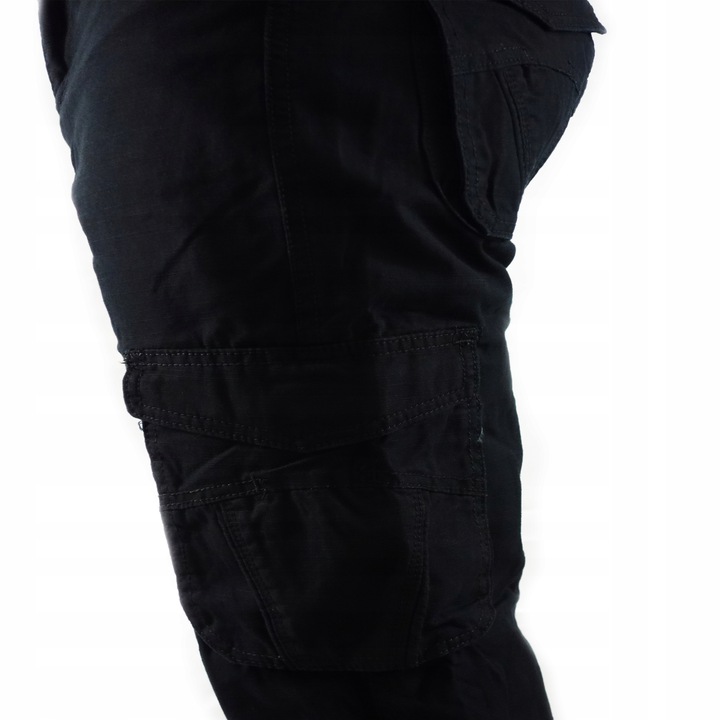 SPODNIE BOJÓWKI CZARNE ROBOCZE KIESZENIE OCIEPLANE Rozmiar 34