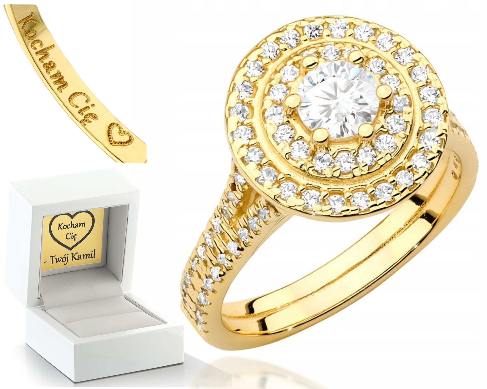 Zlatý Prstýnek S Brilianty Diamanty 585 Gravírování