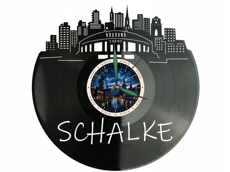 Hodiny Schalke Město Německo Vinylová deska Dárek Památka Na narozeniny