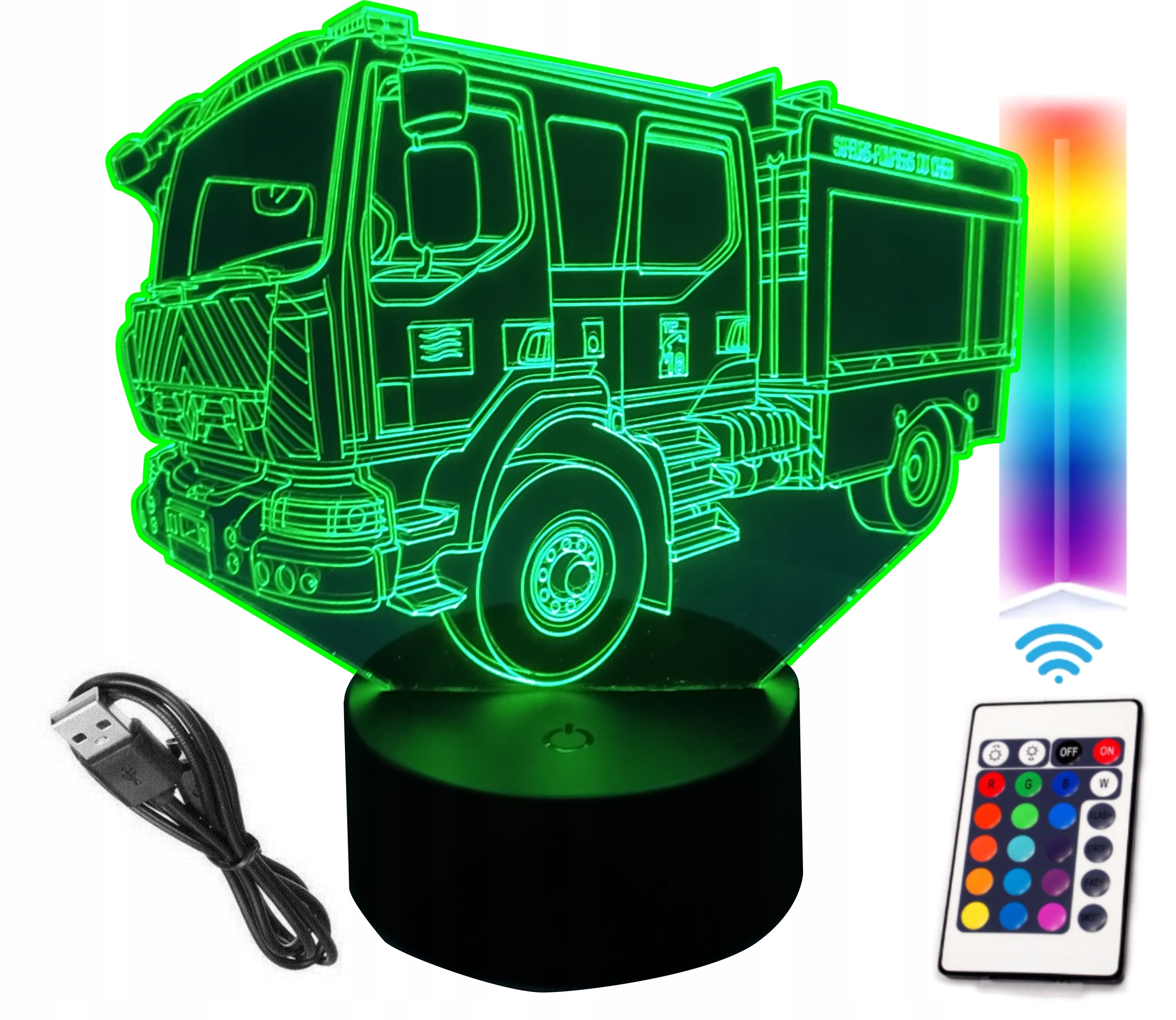 

Lampka 3D Led Wóz Strażacki Straż Pożarna Renault