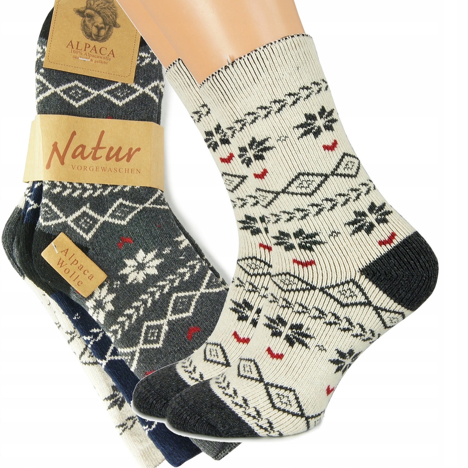 

Ciepłe Grube Męskie skarpety wełniane Alpaka 44-46