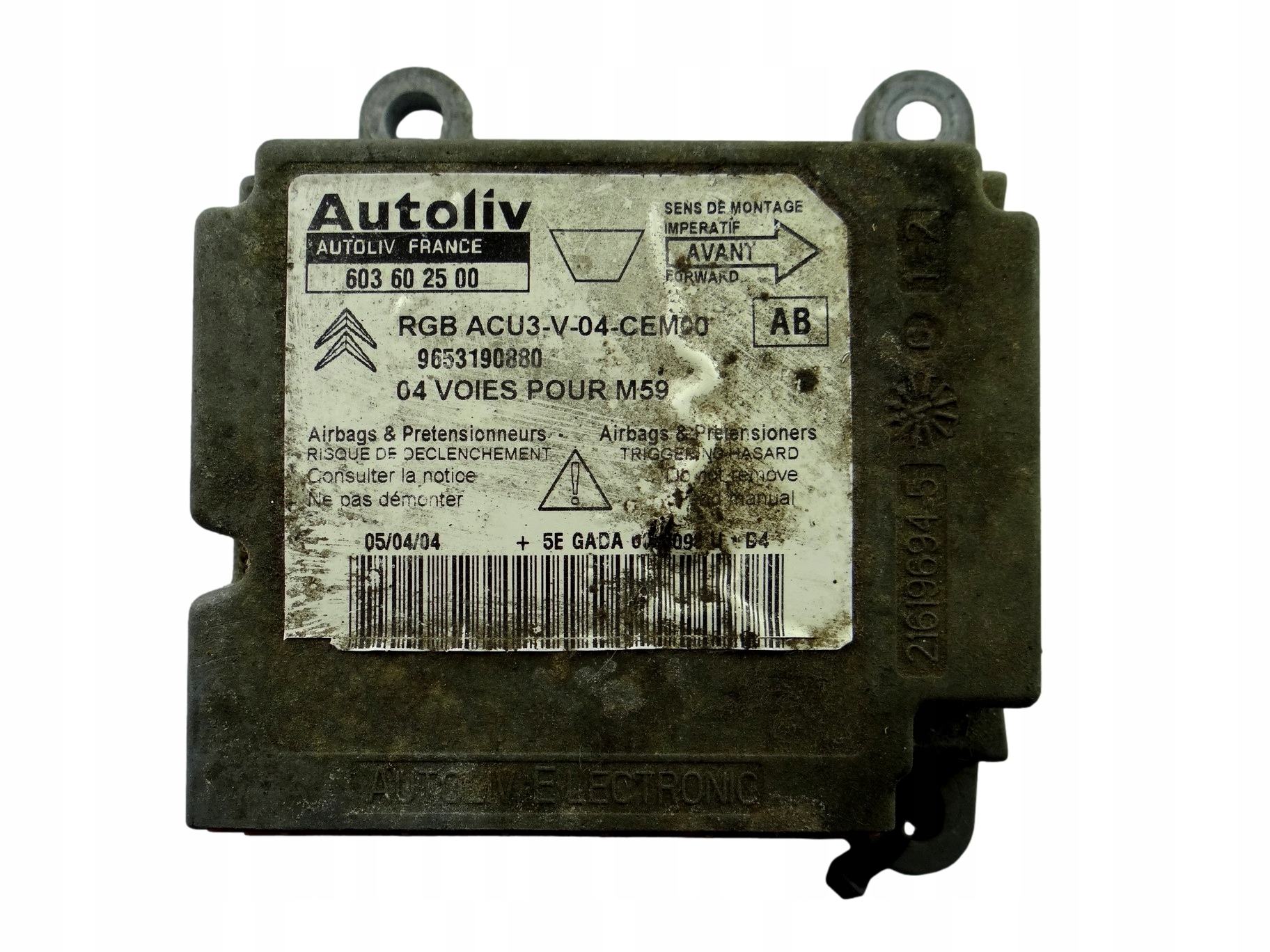 modul SENSOR AIRBAG CITROEN BERLINGO 9653190880