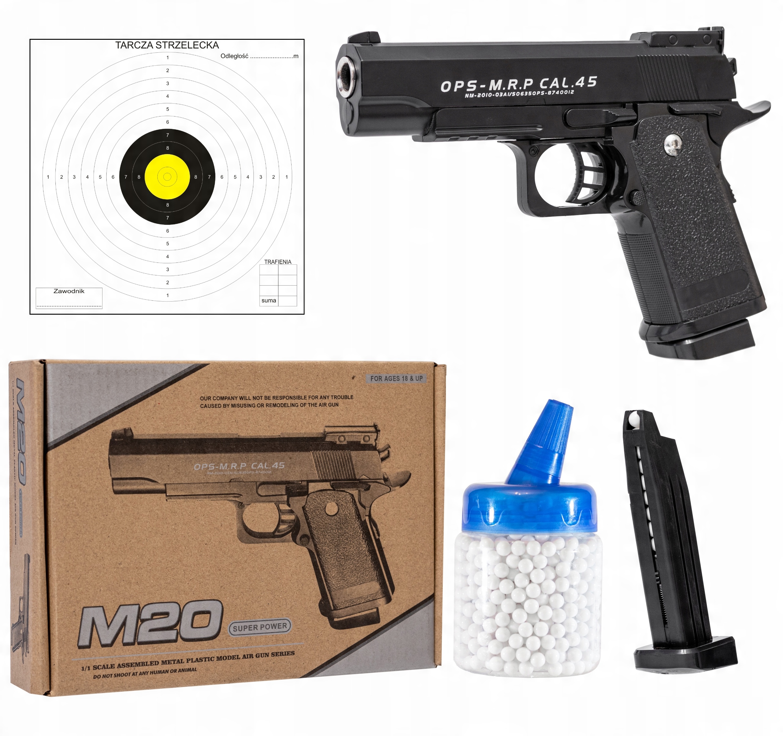 

Pistolet Metalowy Na Kulki Colt 1000 Kulek Tarcze