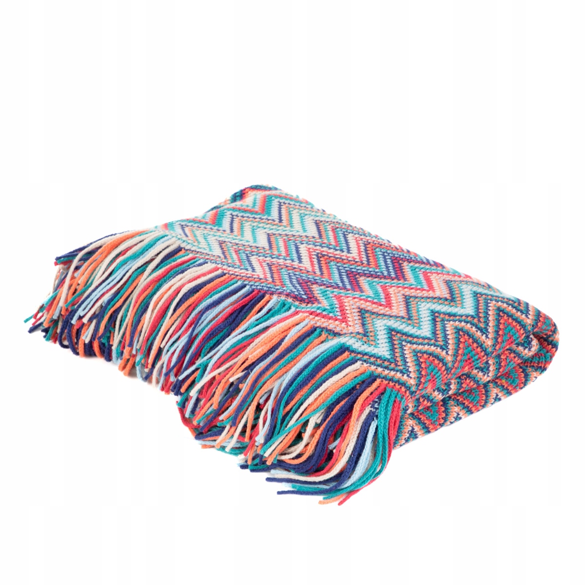 Koc MEBA w kolorowe zygzaki 130x170 cm HOMLA