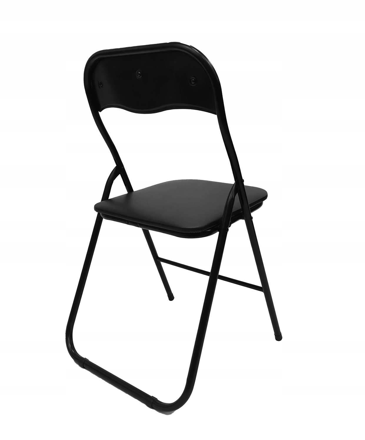 KRZESŁO SKŁADANE OGRODOWE DOMOWE TABORET CATERINGOWE METALOWE LEON CZARNE Głębokość siedziska 39 cm