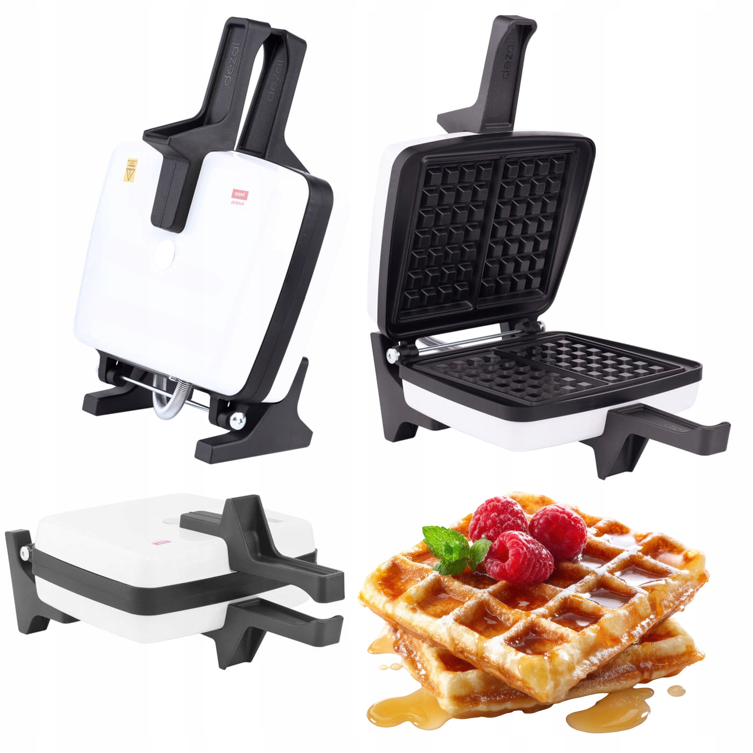 Gofrownica Dezal Profesjonalna Gastronomiczna 1300W Średnia Kratka Biała