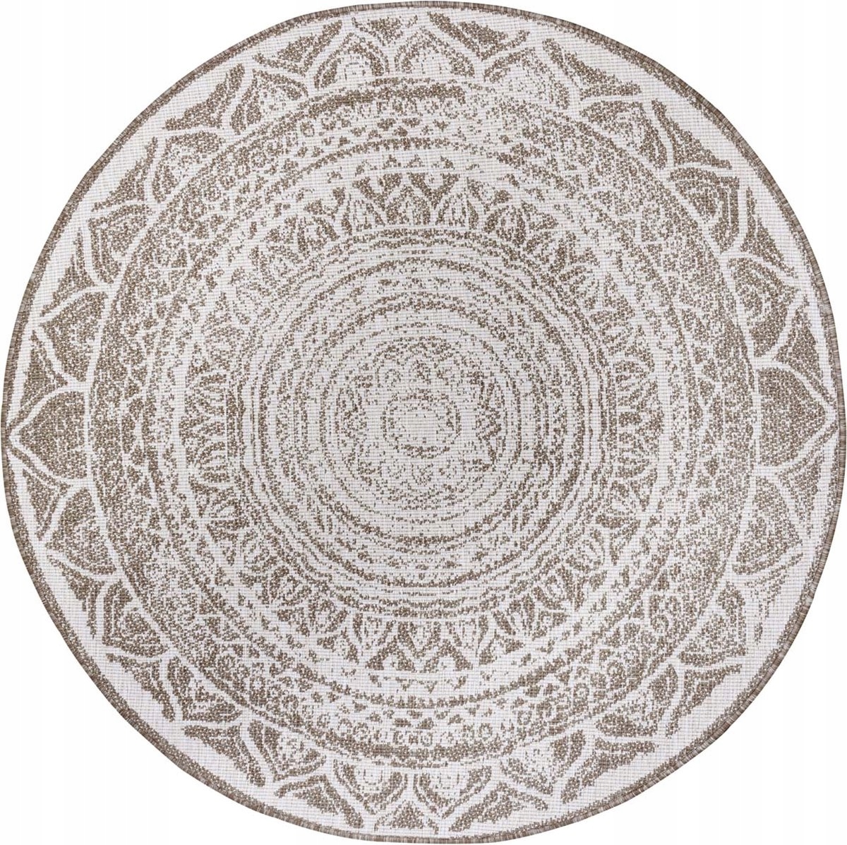 Okrúhly béžový koberec s plochým tkaním Siruma 140 cm