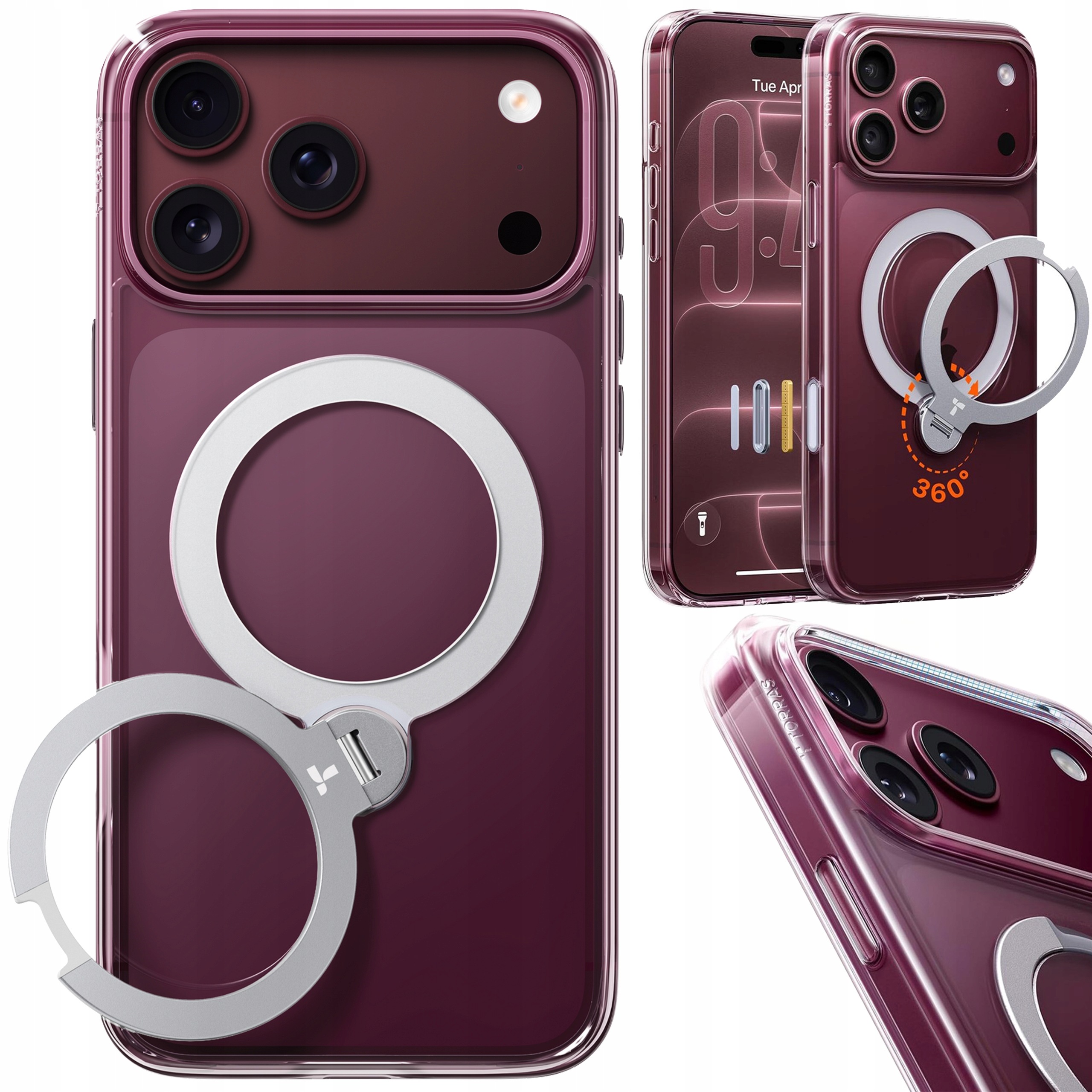 Etui Torras do iPhone 18 Pro Max 17 Pro Max Spin Case Obudowa z MagSafe
