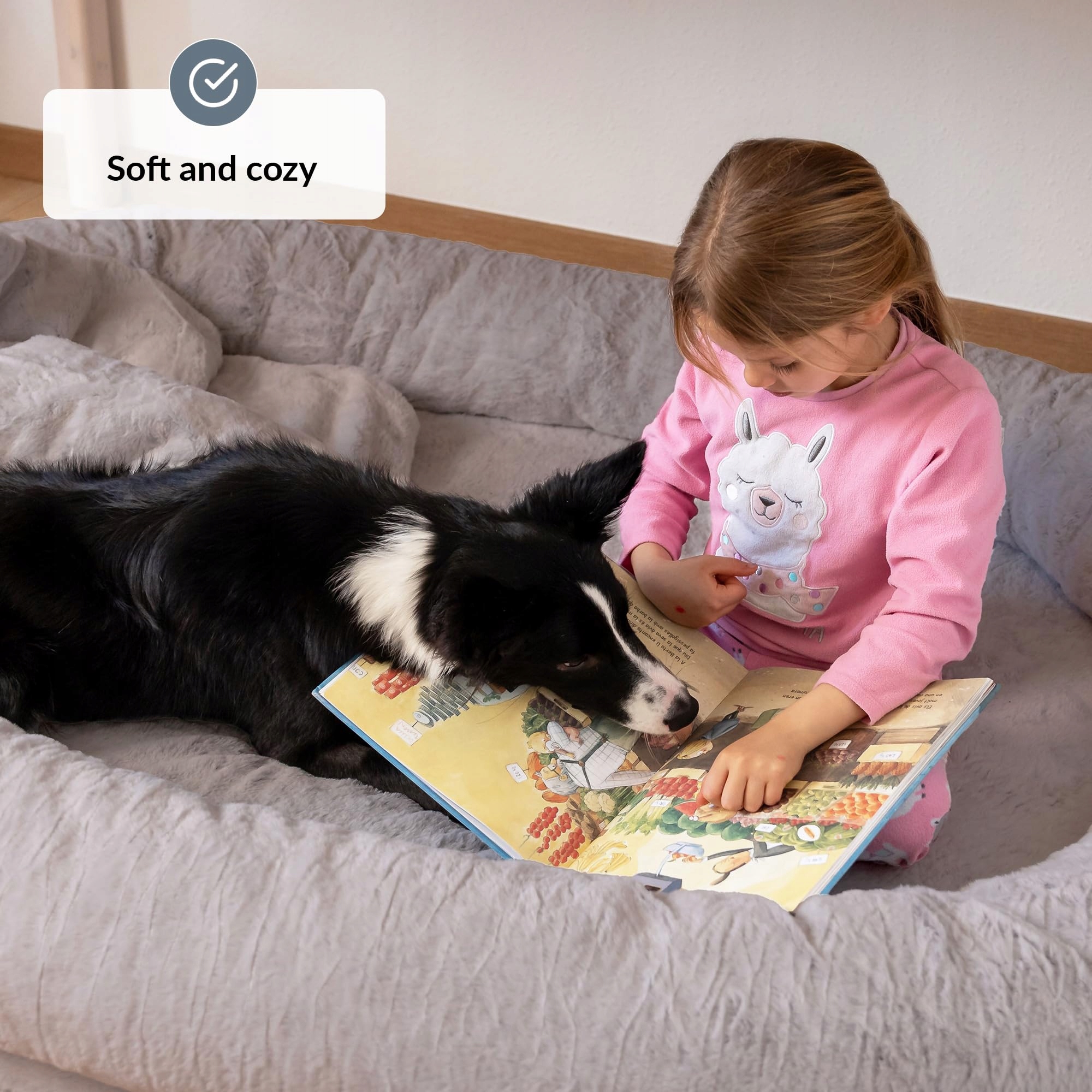 HUNDEBETT Dla Ludzi I Psów Ogromne Wygodne Łóżko Szare — miniatura 3