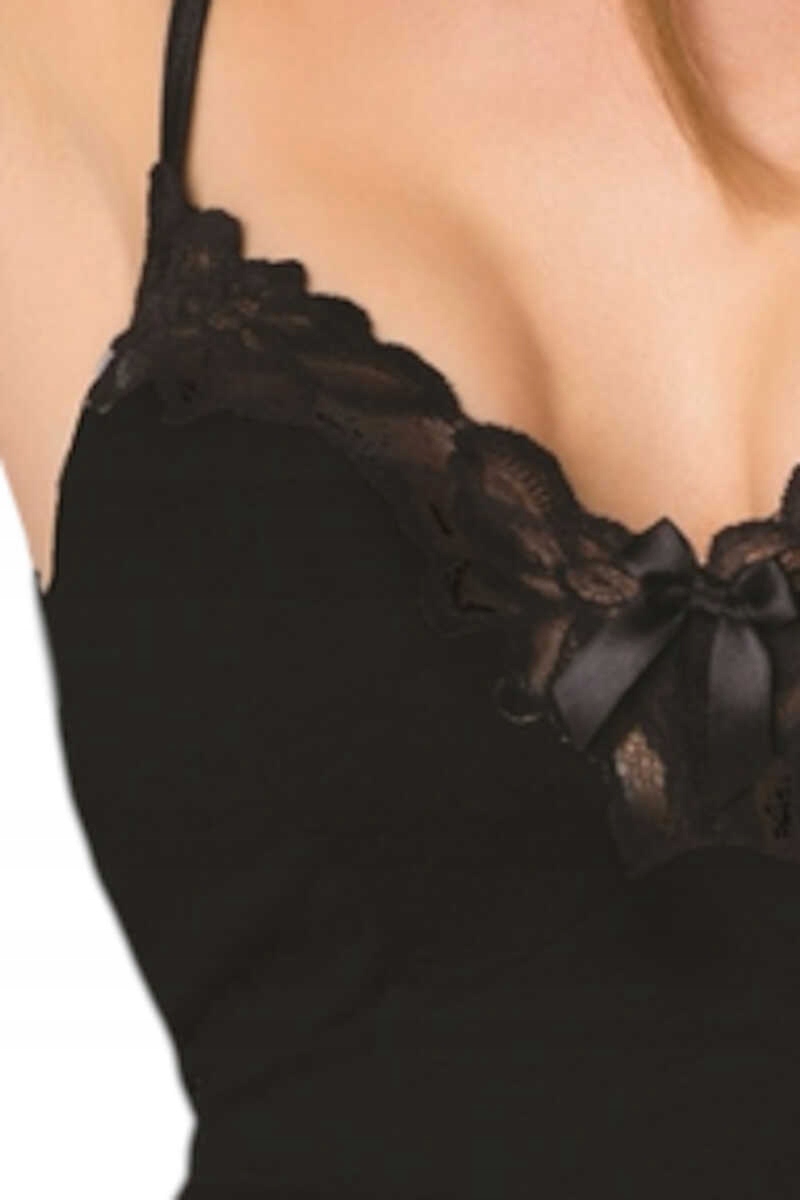 Polska elastyczna koszula nocna z wiskozy Roma czarna L Płeć kobieta