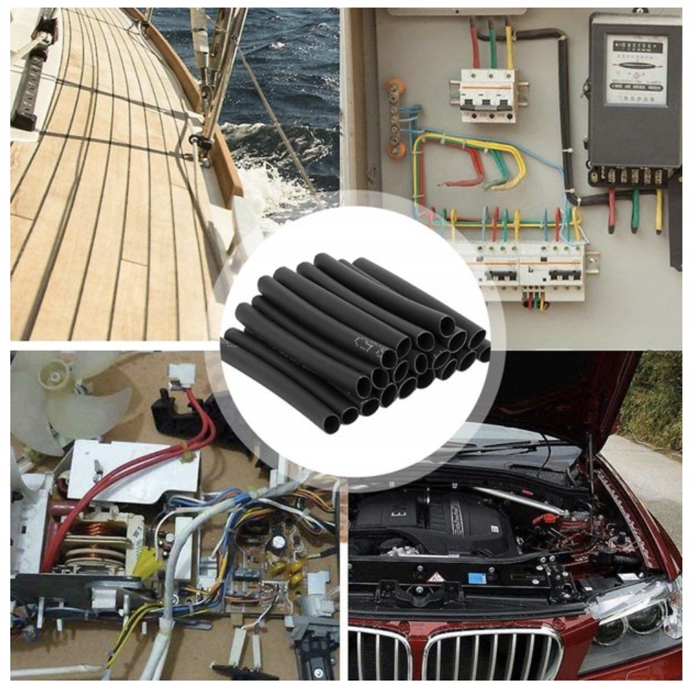 ZESTAW RUREK RURKI TERMOKURCZLIWE 127 x SZTUK ZŁĄCZKI KOSZULKI CZARNE Rodzaj termokurczliwa