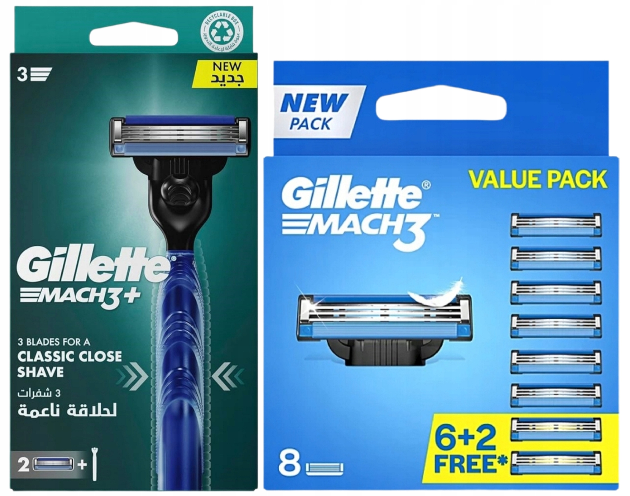 Gillette Mach3 Wkłady Ostrza Wymienne 10szt Maszynka
