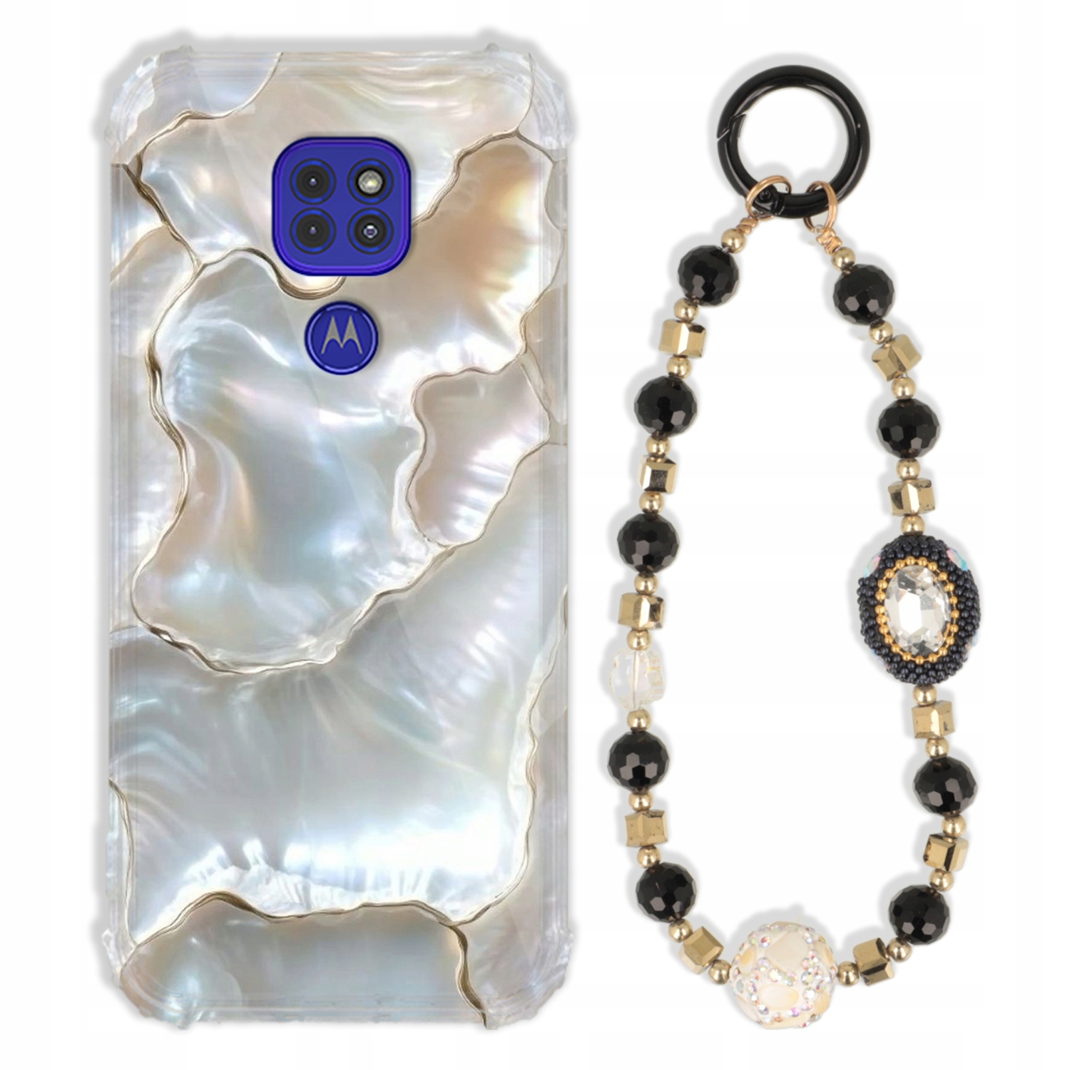 Puzdro Pre Motorola E7 Plus Antishock Zirkóny Čierno Zlaté|odolné|silné