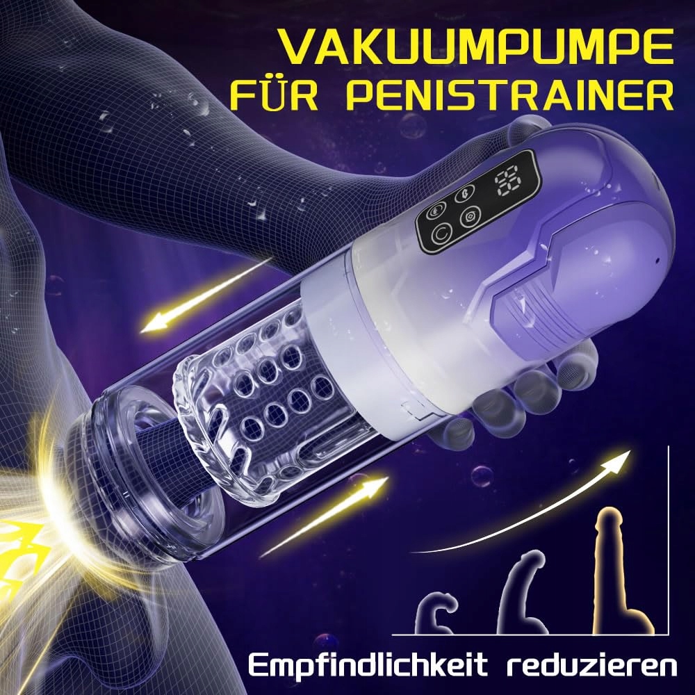 MASTURBATOR ELEKTRYCZNY DLA MĘŻCZYZN Z ROTACJĄ WIBRACJĄ I SSAWANIEM — miniatura 5