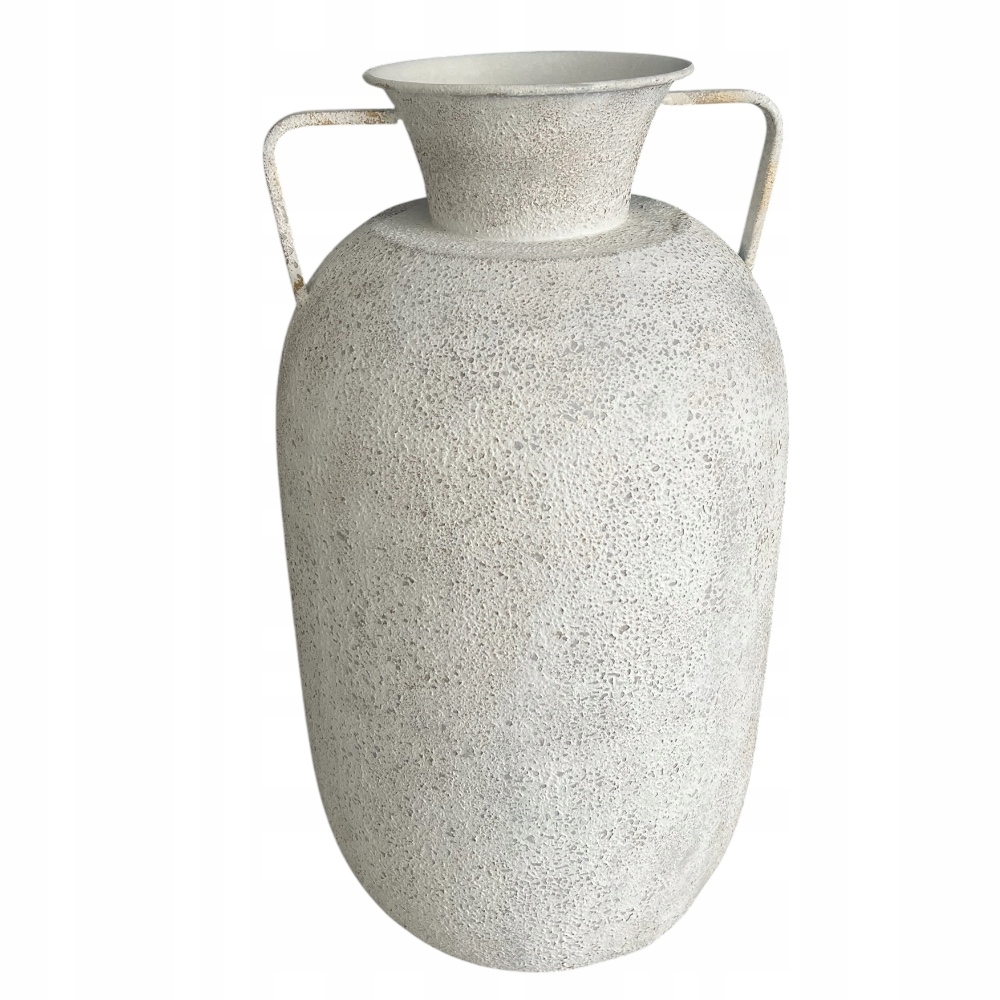 Veľká Váza Kovová Biela Váza Vintage 58,5 CM