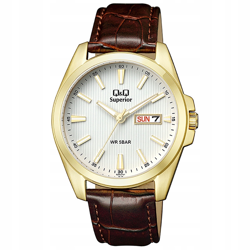 Pánské Hodinky Qq S284-101, hnědý řemínek