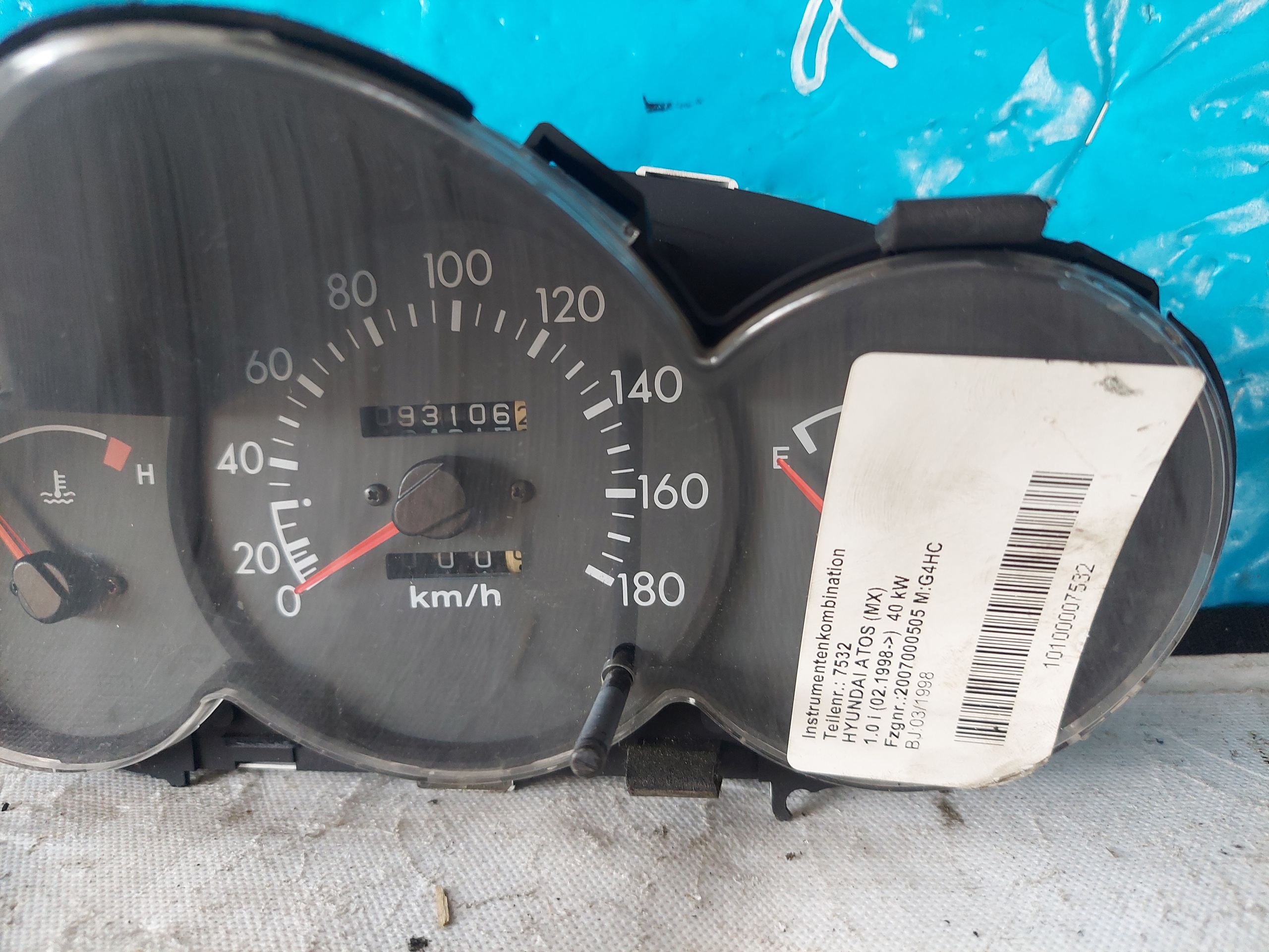 dials clock HYUNDAI ATOS 1.0 B MX 9712110117