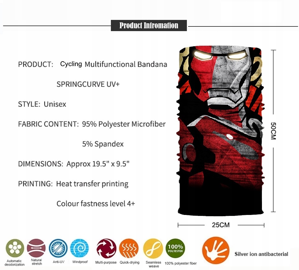 BANDANA SZALIK KOMIN CHUSTA APASZKA IRON MAN Numer katalogowy producenta IRON MAN