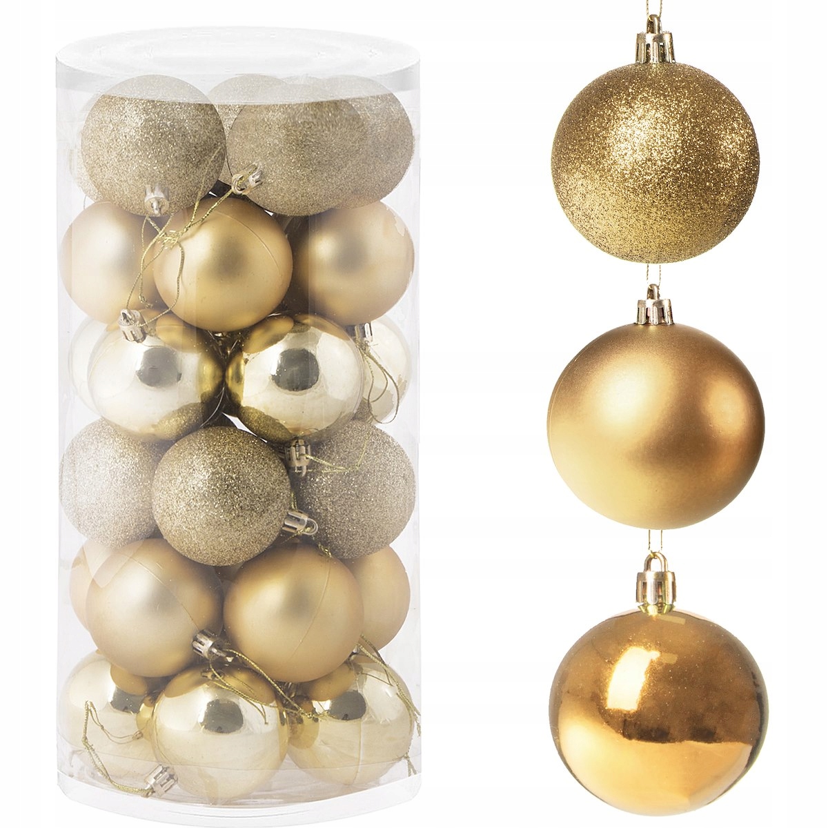

Bombki Choinkowe 6cm Zestaw 30szt Na Chonkę Złote