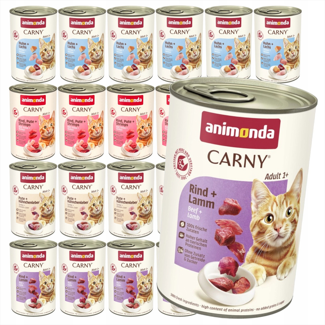 Animonda Carny Adult 24x400g Mokré Krmivo Pro Kočky Mix 4 příchutí