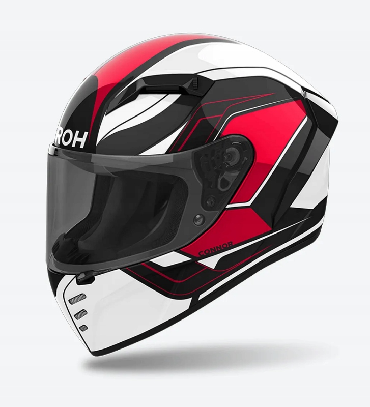 KASK MOTOCYKLOWY AIROH CONNOR DUNK CZERWONY POŁYSK L
