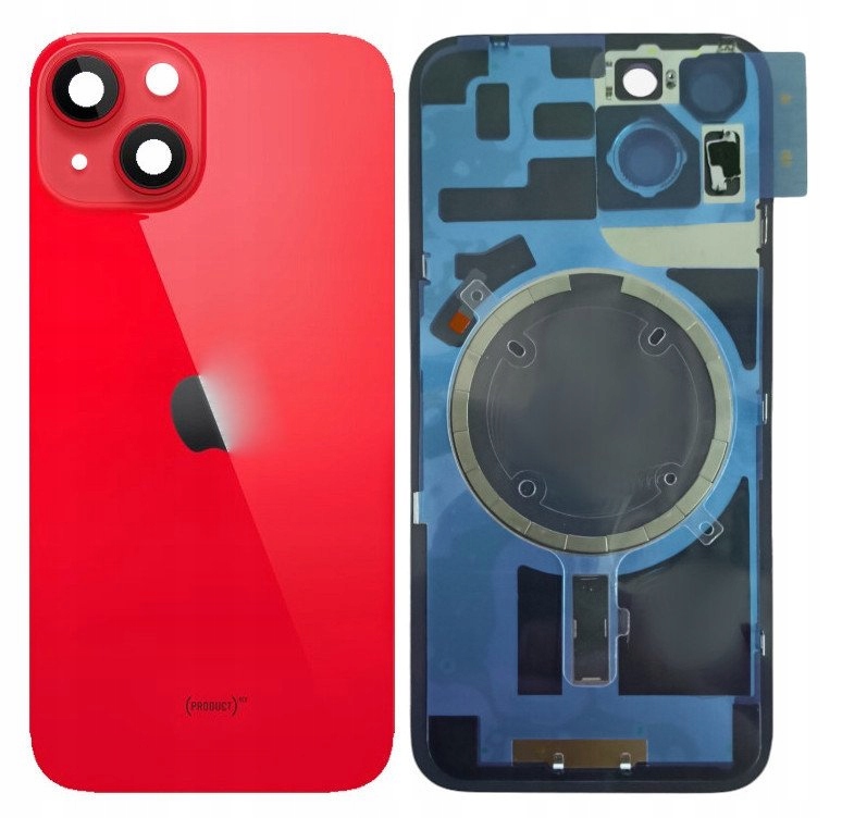 Jednopólová klapka Zadní Kryt pro iPhone 14 Červená červená s rámečkem a magnety Hq
