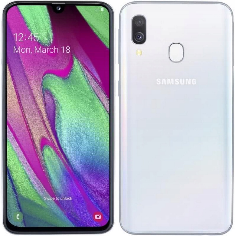 Smartfon Samsung Galaxy A40 4 Gb 64 Gb Biały Etui Szkło Hartowane