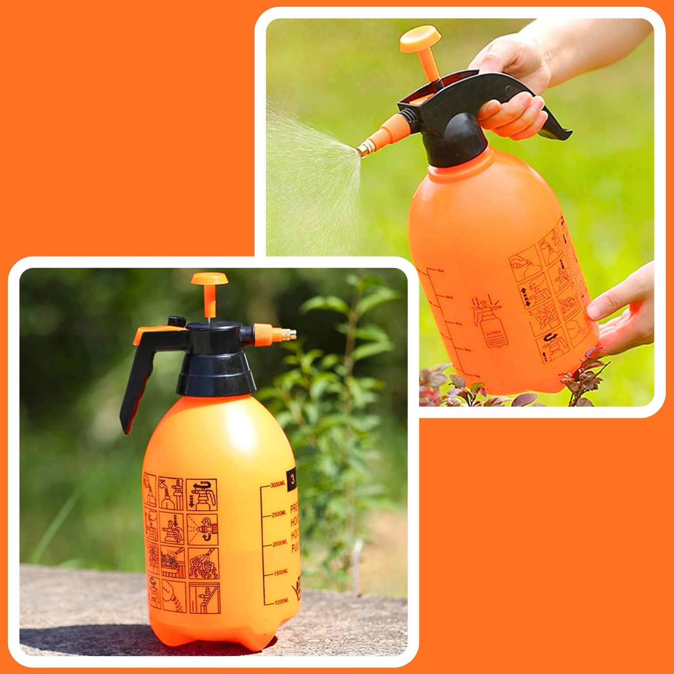 OPRYSKIWACZ OGRODOWY WYDAJNY OPRYSKIWACZ RĘCZNY SZKLARNIOWY 3L DO ROŚLIN Waga produktu z opakowaniem jednostkowym 0.9 kg