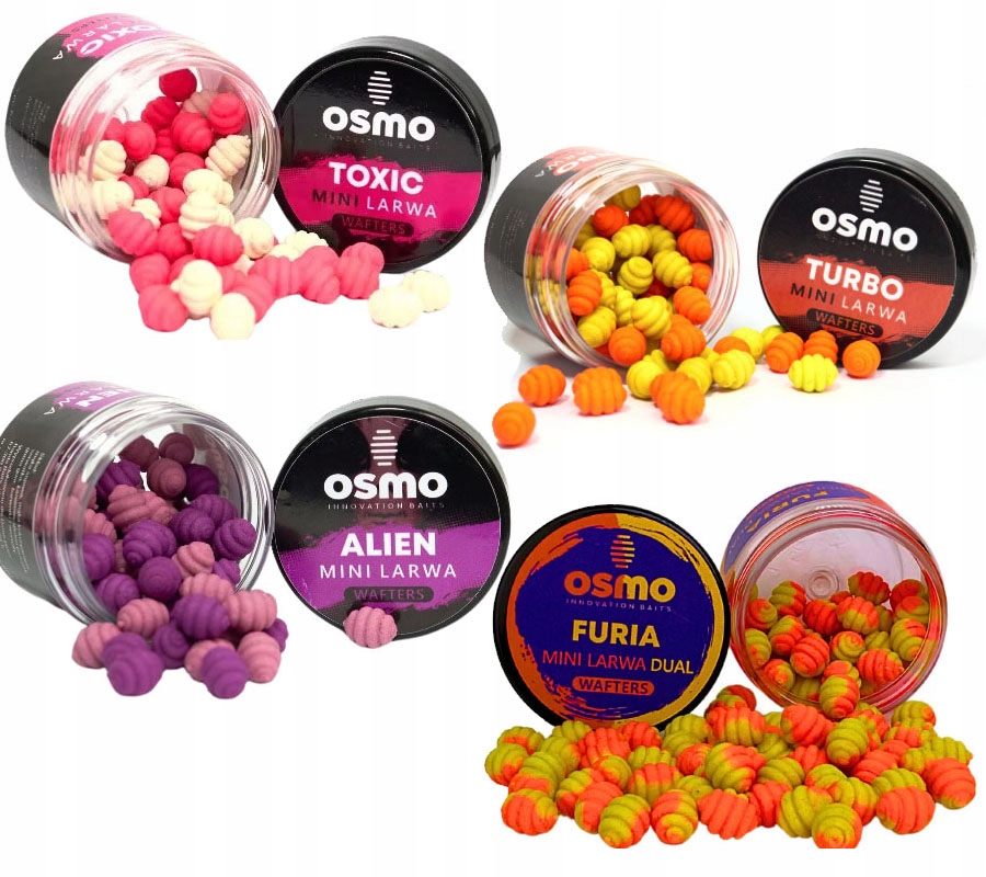 4 szt Osmo Mini Larwa Wafters 10x7mm 50ml Turbo Toxic Furia Alien WrocłaW