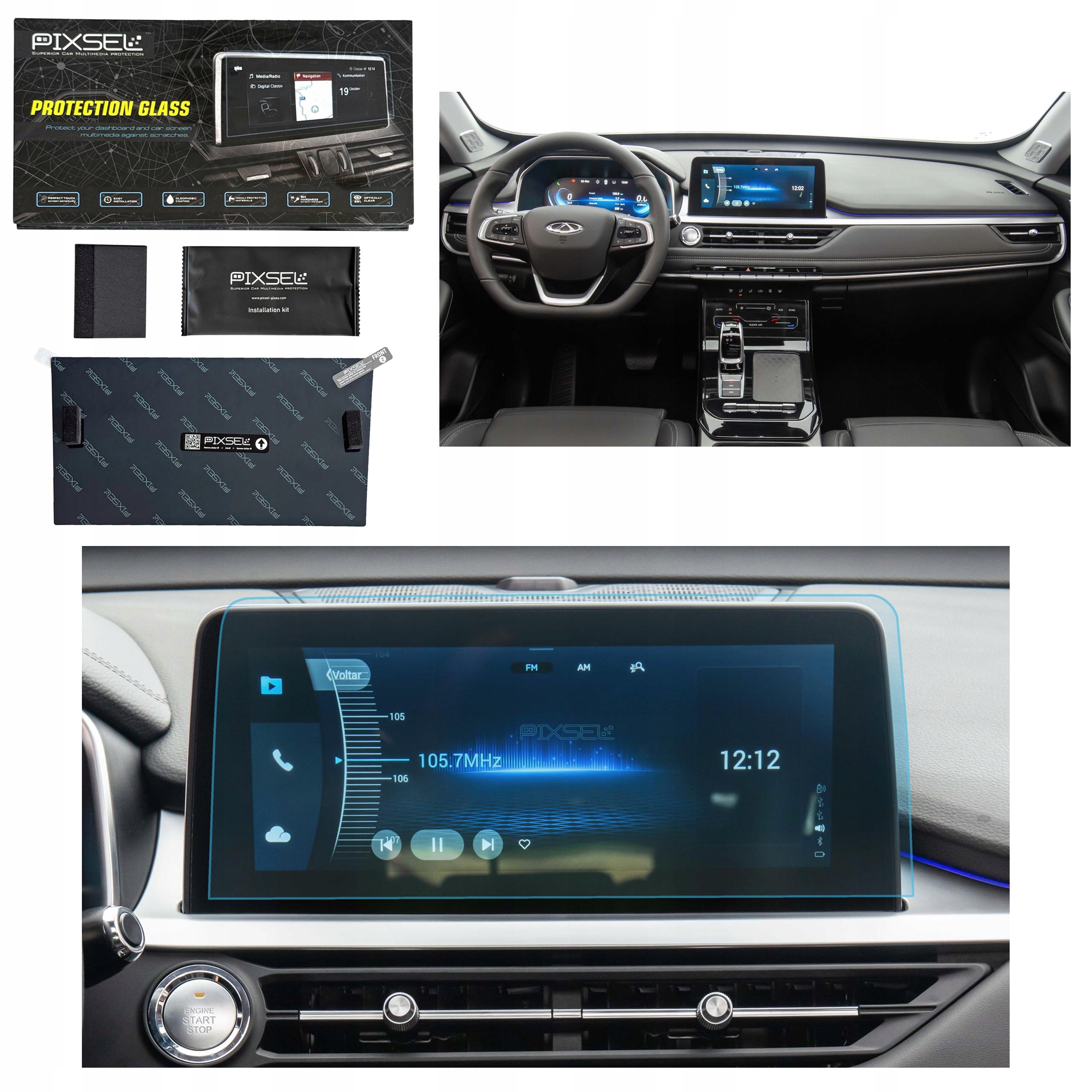 Antyodciskowe Matowe Szkło Ochronne Chery Tiggo 7 PRO-12.6“ 2020-na monitor