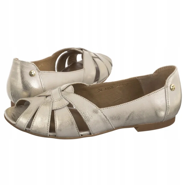 Dámské nazouvací baleríny Maciejka Zlaté s patinou 06908-25/00-1