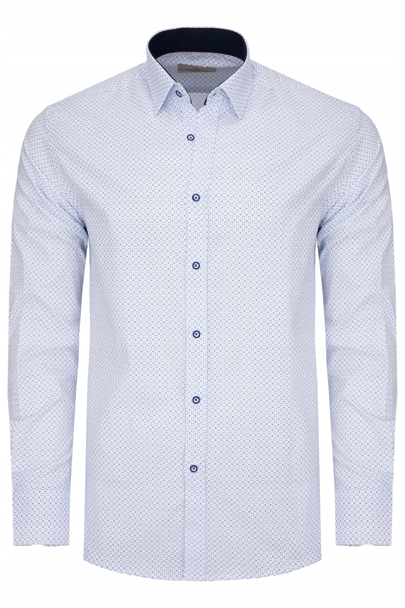 Pánská Elegantní Bílá Košile S Límečkem A Vzorem Bavlna: M