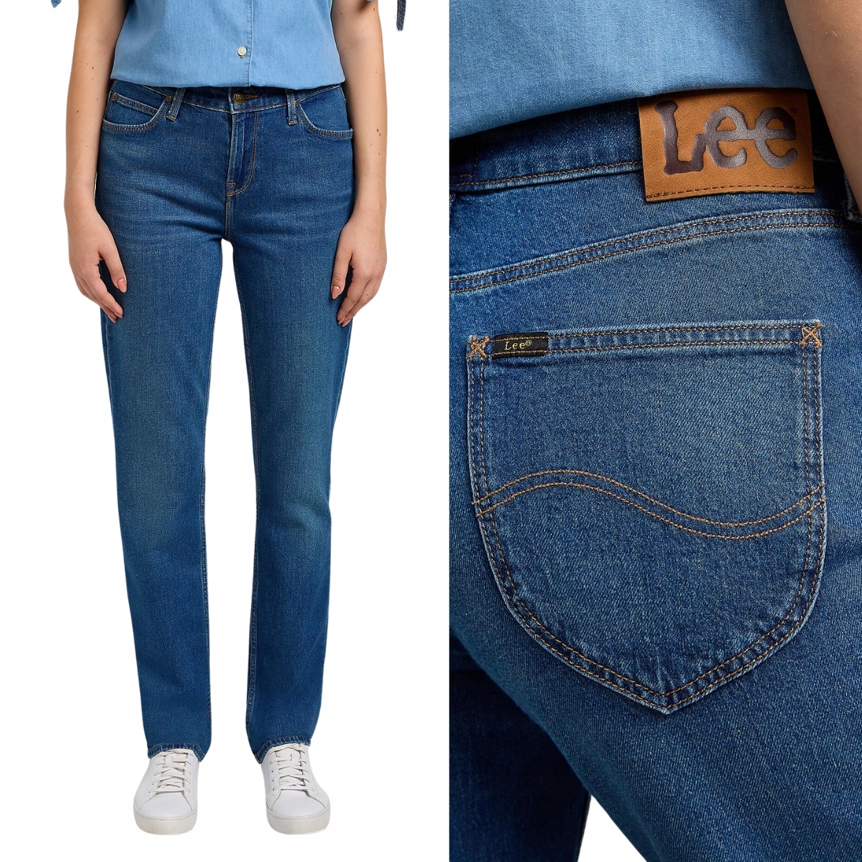 Lee Marion Straight Waterfall Džins jednoduché dámské džínové kalhoty W28 L33