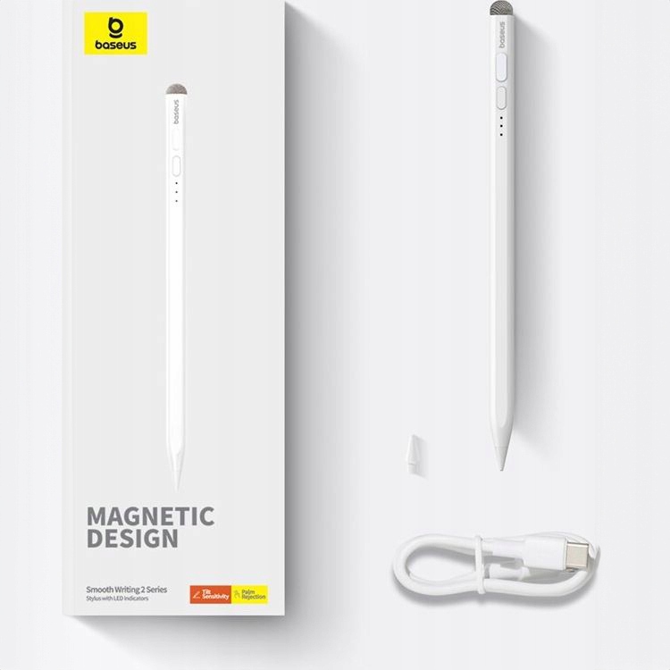 Rysik do tableta Apple iPad /Pro /Air / Mini 2018-2022, Baseus pencil Kolor biały