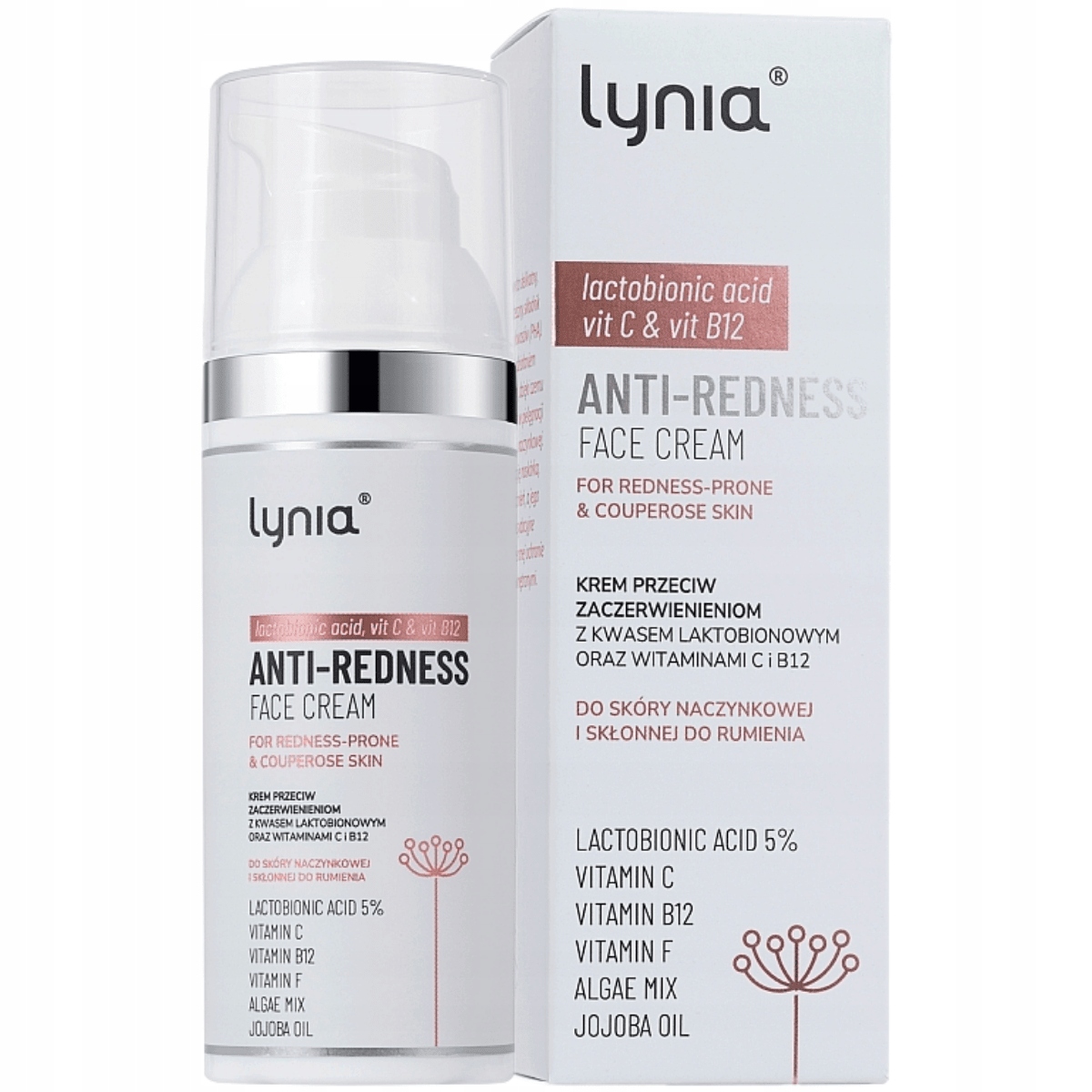 Lynia – Anti-Redness Face Cream, 50 ml – zklidňující krém na obličej
