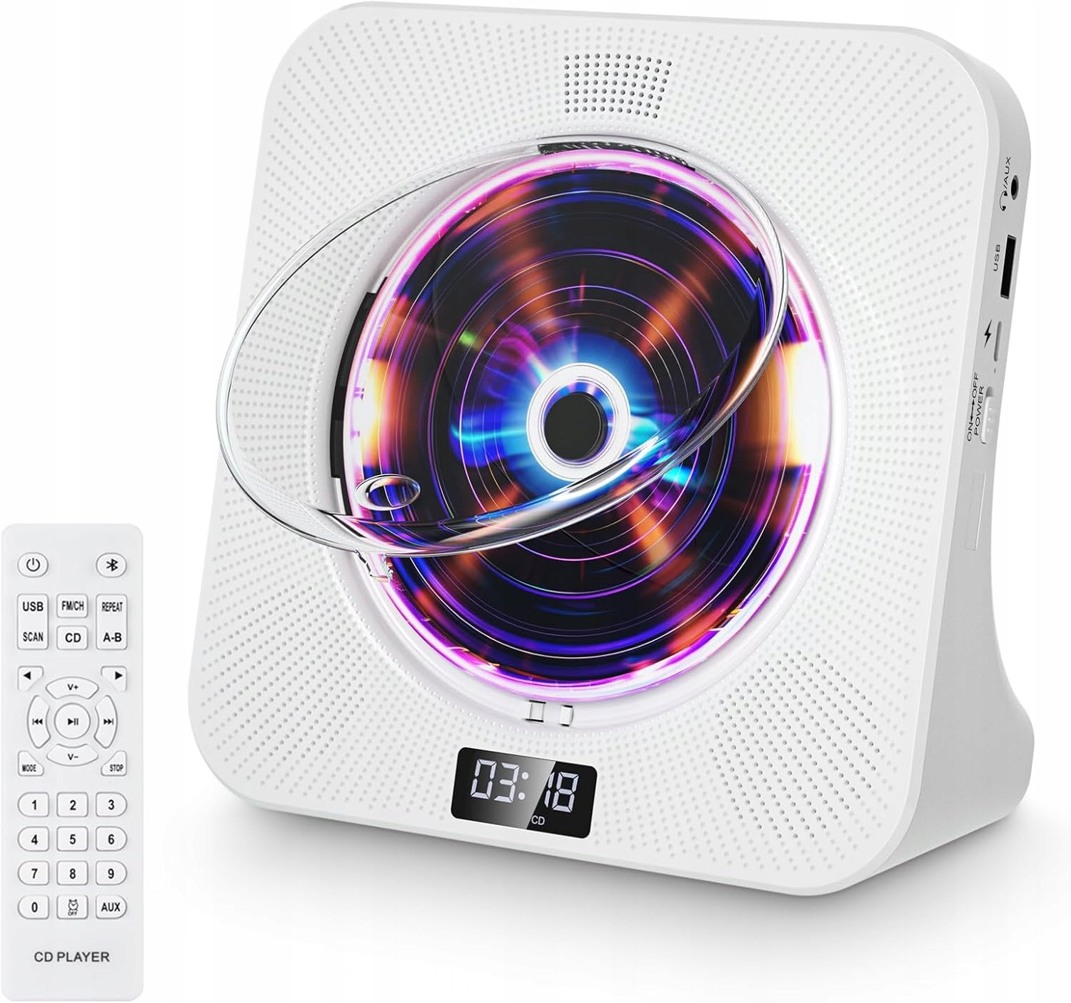 Stolní Bluetooth Přehrávač S Vestavěnými Reproduktory Fm Hi-fi Usb Aux S Časovačem