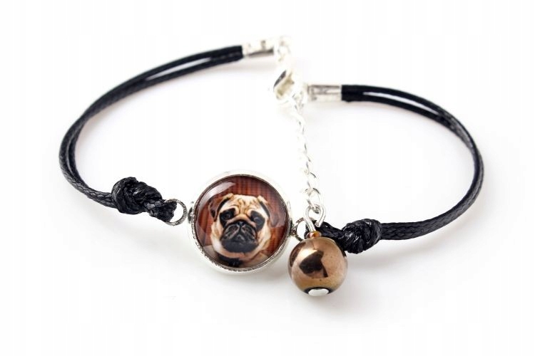 

Mops Pug Bransoletka z Twoim zdjęciem Handmade