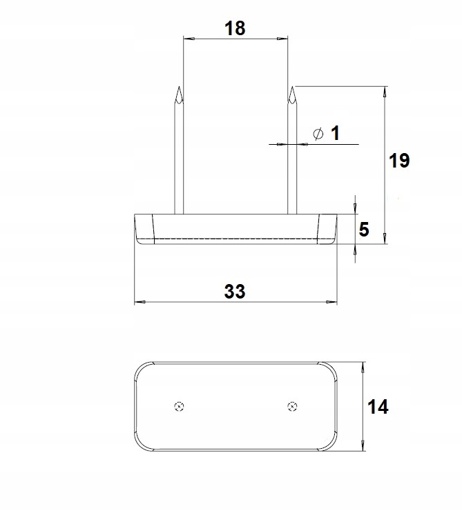 100x ŚLIZGACZ PODWÓJNY Z GWOŹDZIEM STOPKA MEBLOWA Marka inna
